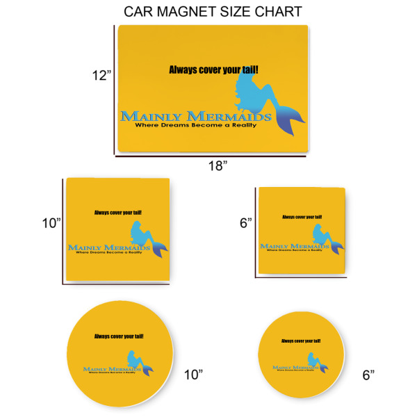 Custom Design - Car Magnets - SIZE CHART