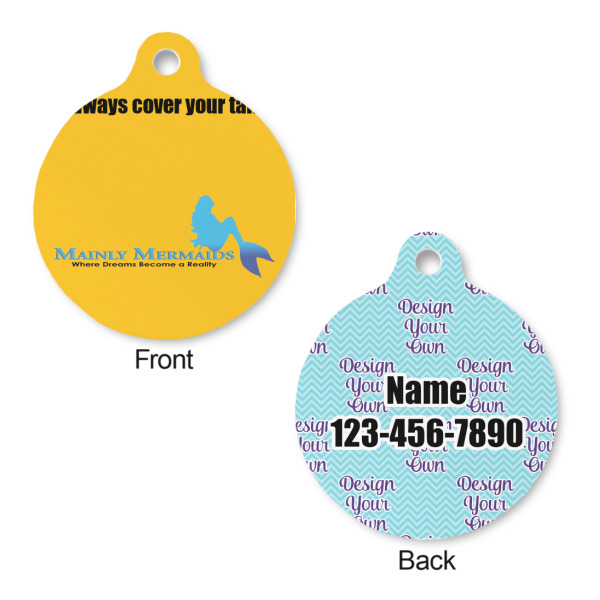 Custom Design - Round Pet ID Tag - Large - Front & Back View