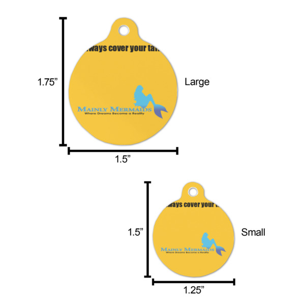 Custom Design - Round Pet ID Tag - Comparison Scale