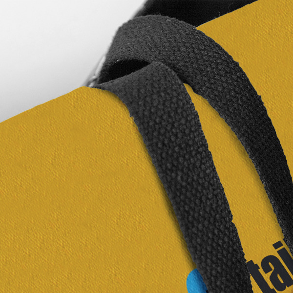 Custom Design - Closeup of Tote w/Black Handles