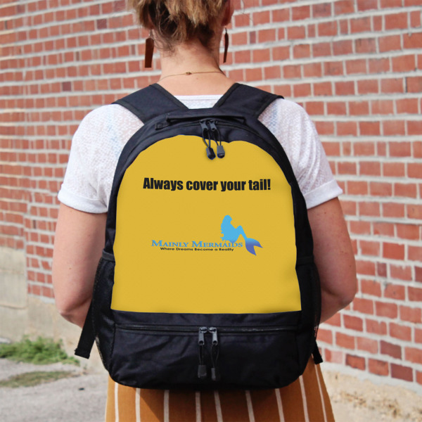 Custom Design - Large Backpack - Black - On Back