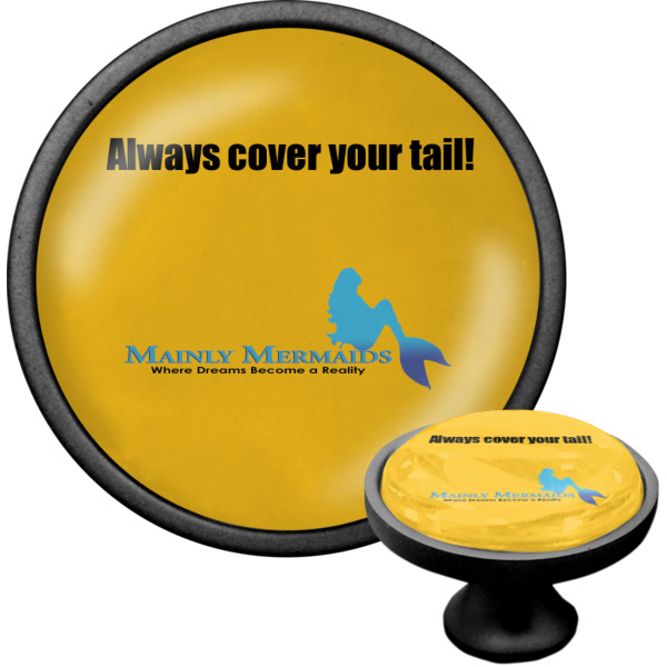 Custom Design - Black Custom Cabinet Knob (Front and Side)