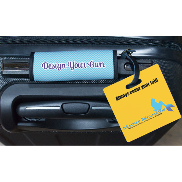 Custom Design - Square Luggage Tag & Handle Wrap - In Context
