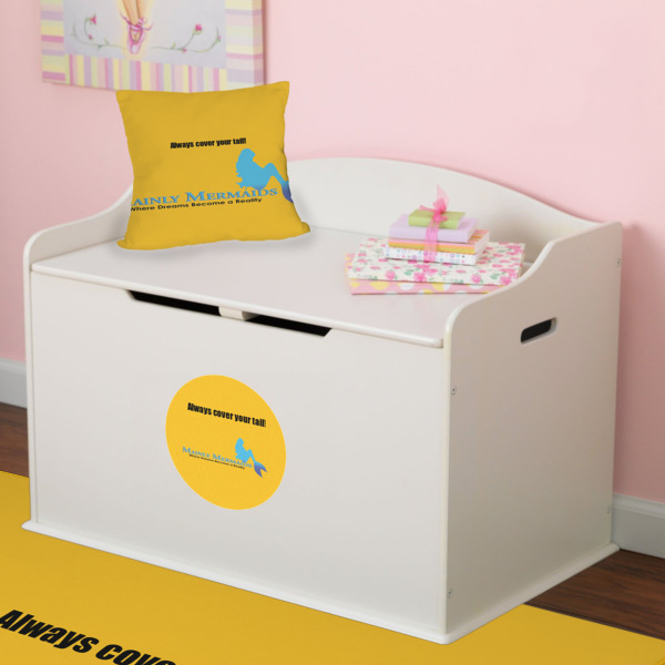 Custom Design - Round Wall Decal on Toy Chest