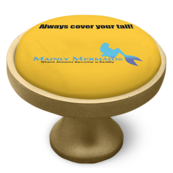 Custom Design - Cabinet Knob - Gold - Side