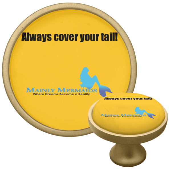 Custom Design - Cabinet Knob - Gold - Multi Angle