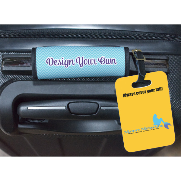 Custom Design - Luggage Wrap & Plastic Rectangular Tag - In Context