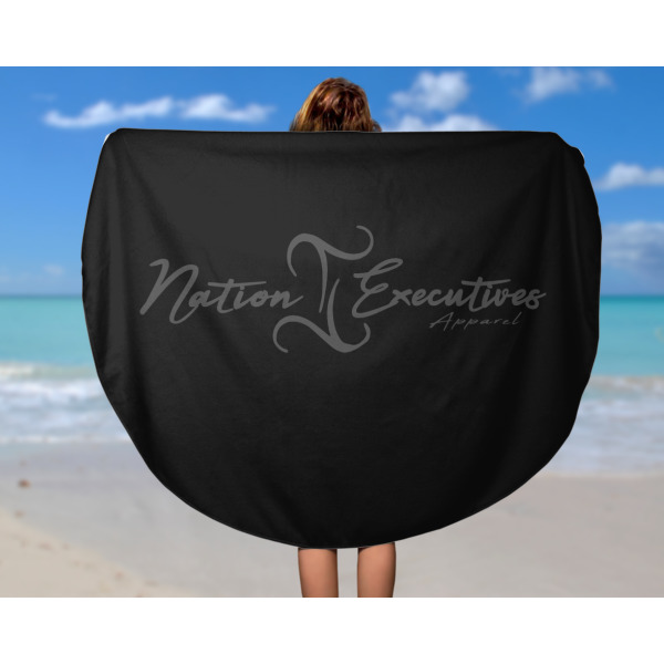 Custom Design - Round Beach Towel - In Use