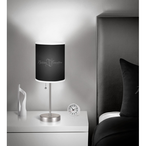 Custom Design - 8" Drum Lampshade - In Room