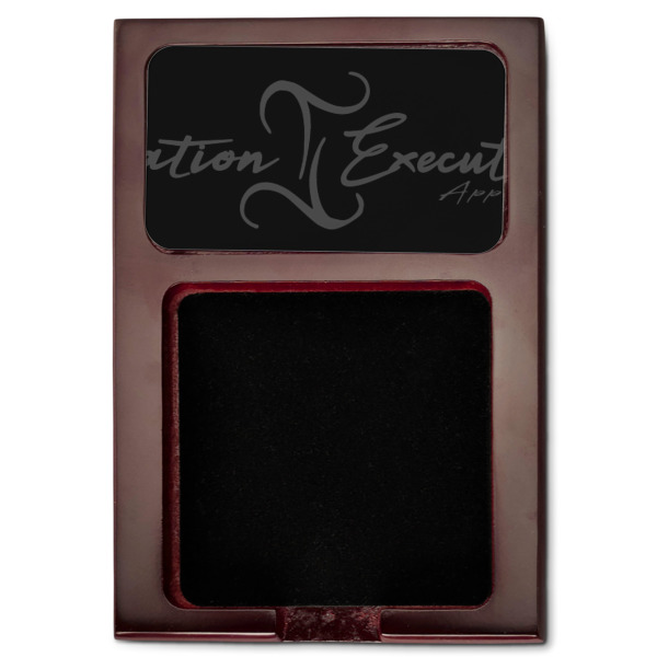 Custom Design - Red Mahogany Sticky Note Holder - Flat
