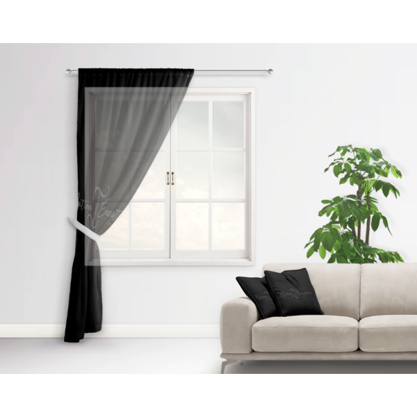 Custom Design - Sheer Curtain With Window and Rod - in Room Matching Pillow