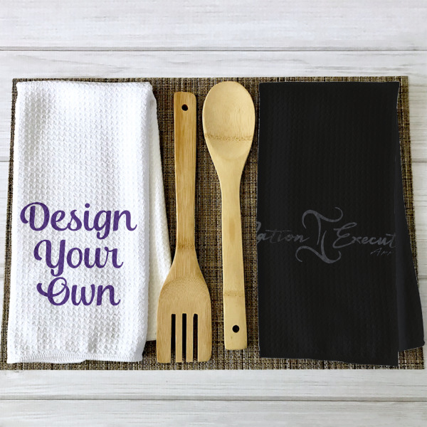 Custom Design - Waffle Weave Towels - 2 Print Styles