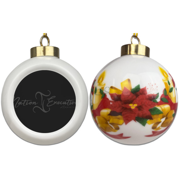 Custom Design - Ceramic Christmas Ornament - Poinsettias (APPROVAL)