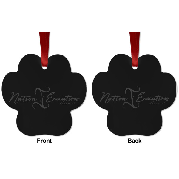 Custom Design - Metal Paw Ornament - Front and Back