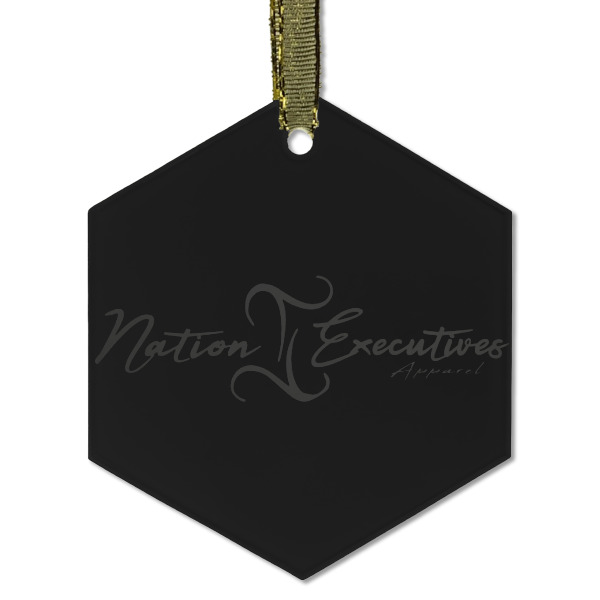 Custom Design - Frosted Glass Ornament - Hexagon