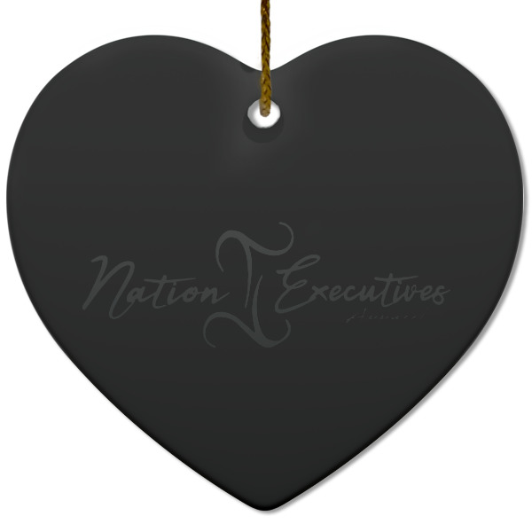 Custom Design - Ceramic Flat Ornament - Heart (Front)