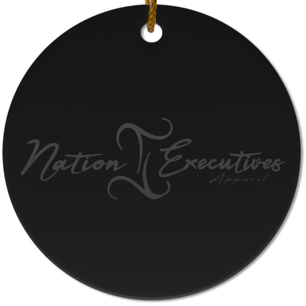 Custom Design - Ceramic Flat Ornament - Circle (Front)