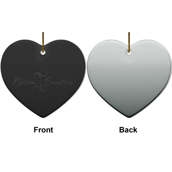 Custom Design - Ceramic Flat Ornament - Heart Front & Back (APPROVAL)