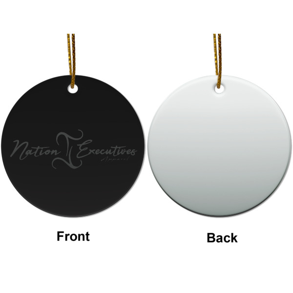 Custom Design - Ceramic Flat Ornament - Circle Front & Back (APPROVAL)