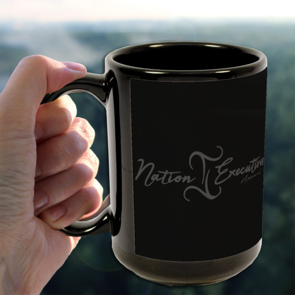 Custom Design - 15oz. Black Mug - Lifestyle
