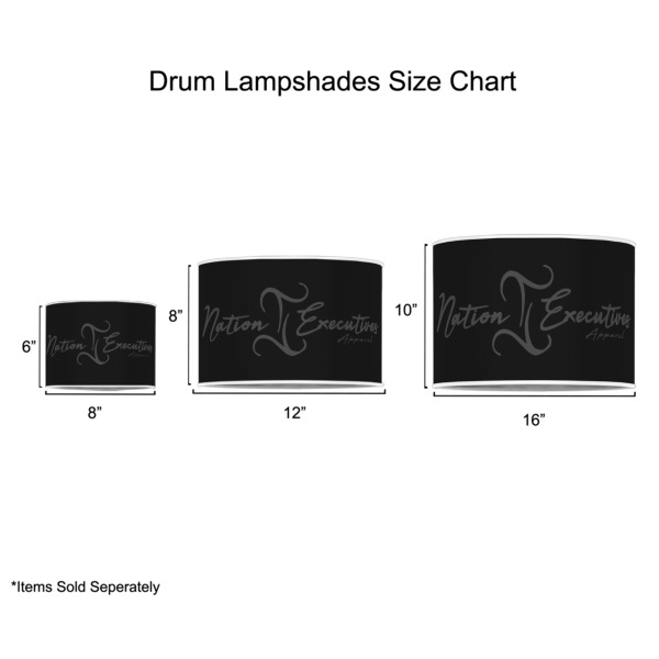 Custom Design - Drum Lampshades - Sizing Chart