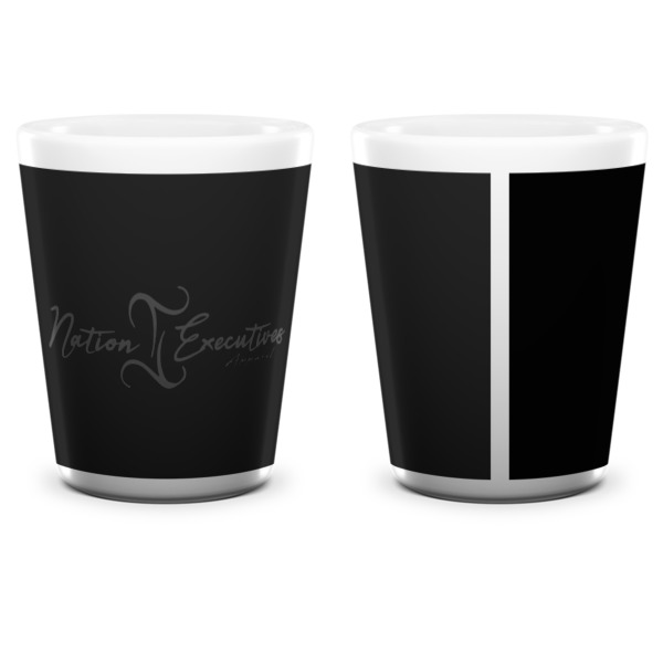 Custom Design - Ceramic Shot Glass - White - Front & Back
