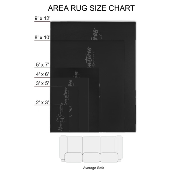 Custom Design - 2'x3' Indoor Area Rugs - Size Chart