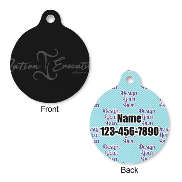 Custom Design - Round Pet ID Tag - Large - Front & Back View