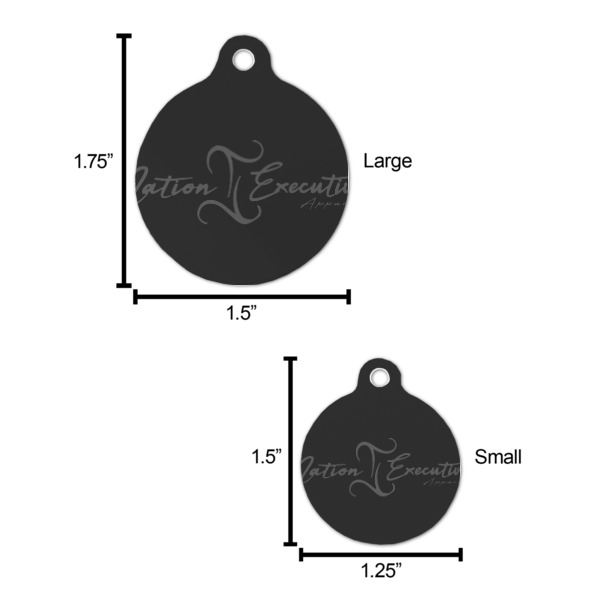 Custom Design - Round Pet ID Tag - Comparison Scale