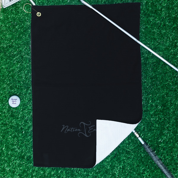 Custom Design - Waffle Weave Golf Towel - In Context
