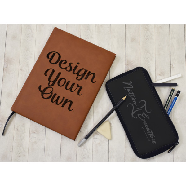 Custom Design - Leather Sketchbook - Small - Single Sided - In Context