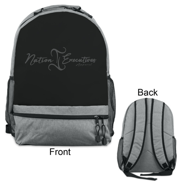 Custom Design - Large Backpack - Gray - Front & Back View