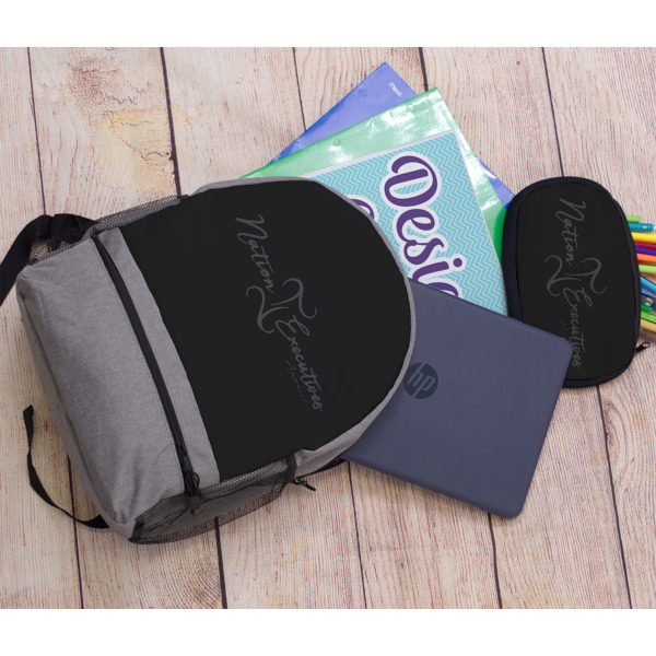 Custom Design - Large Backpack - Gray - With Stuff