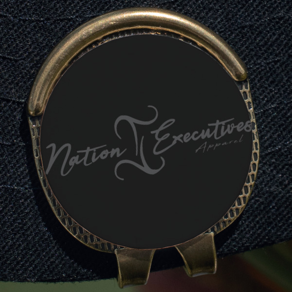 Custom Design - Golf Ball Marker Hat Clip - Gold - Close Up