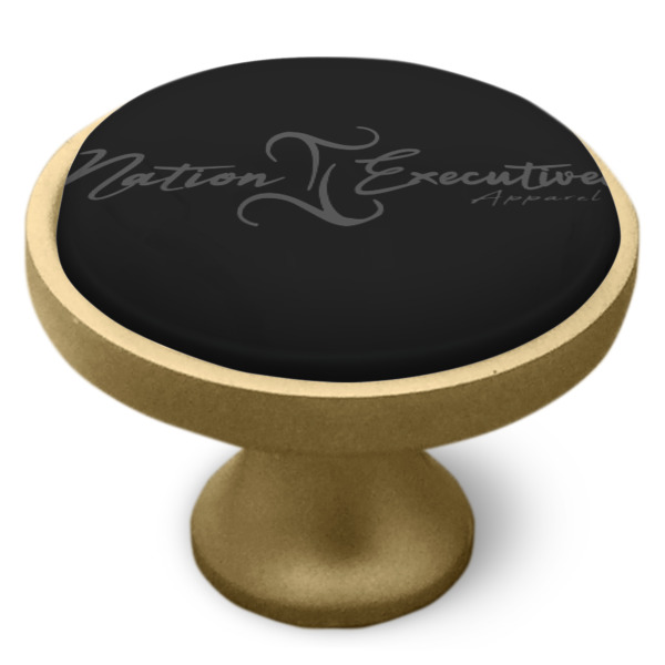 Custom Design - Cabinet Knob - Gold - Side