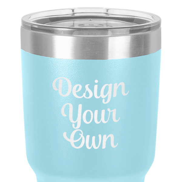 Custom Design - 30 oz Stainless Steel Ringneck Tumbler - Teal - Close Up