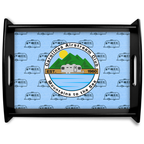 Custom Design Your Own Black Wooden Tray - Large