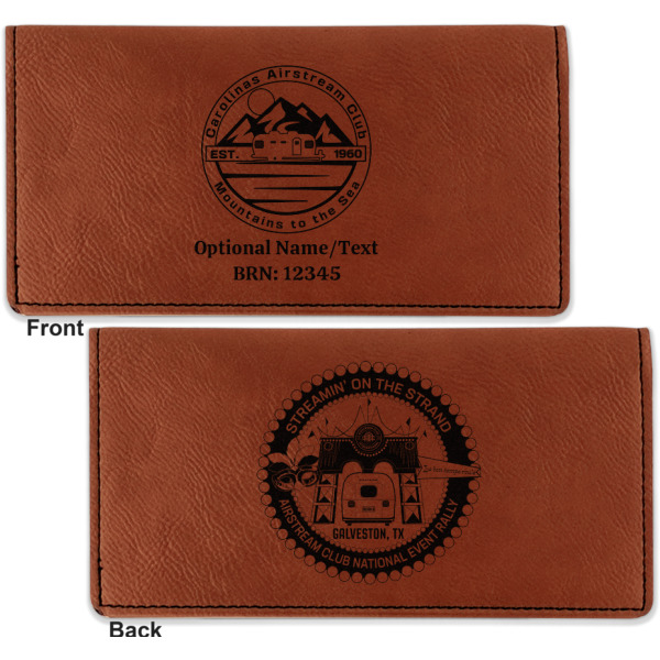 Custom Design - Leather Checkbook Holder Front and Back