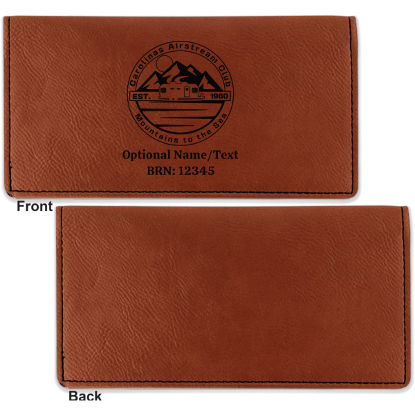 Custom Design - Leather Checkbook Holder Front and Back Single Sided - Apvl