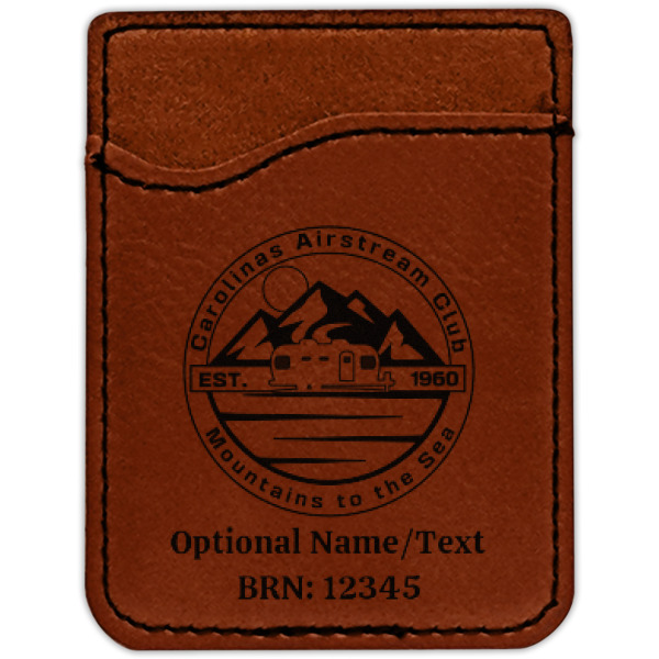 Custom Design - Cognac Leatherette Phone Wallet close up