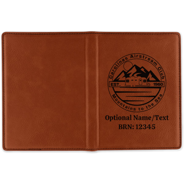 Custom Design - Cognac Leather Passport Holder Outside Single Sided - Apvl