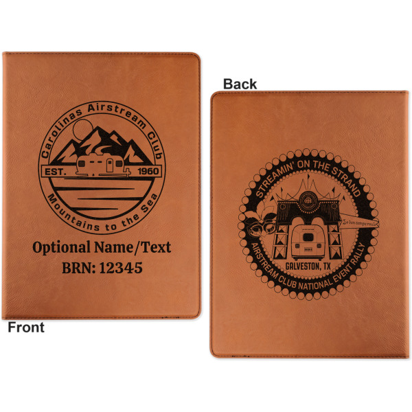 Custom Design - Cognac Leatherette Portfolios with Notepad - Large - Double Sided - Apvl