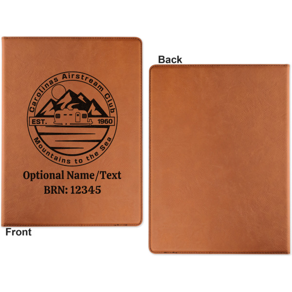 Custom Design - Cognac Leatherette Portfolios with Notepad - Large - Single Sided - Apvl
