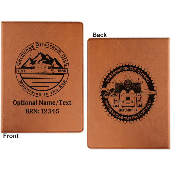 Custom Design - Cognac Leatherette Portfolios with Notepad - Small - Double Sided- Apvl
