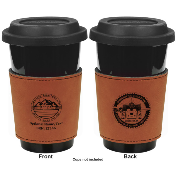 Custom Design - Cognac Leatherette Mug Sleeve - Double Sided Approval