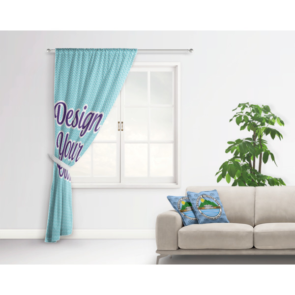 Custom Design - Curtain With Window and Rod - in Room Matching Pillow