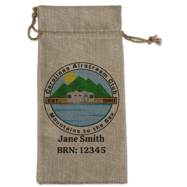 Custom Design - Large Burlap Gift Bags - Front
