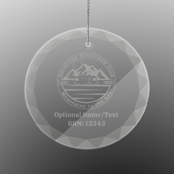 Custom Design - Engraved Glass Ornament - Round (Front)