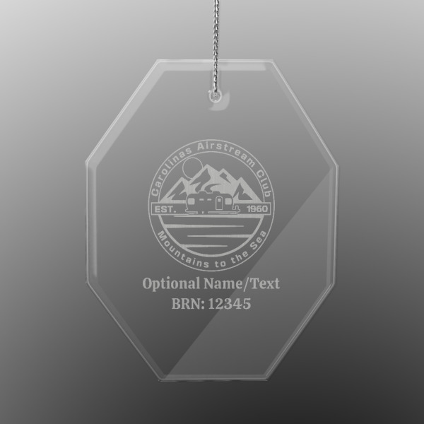 Custom Design - Engraved Glass Ornaments - Octagon