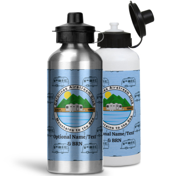 Custom Design - Aluminum Water Bottles - MAIN (white &silver)